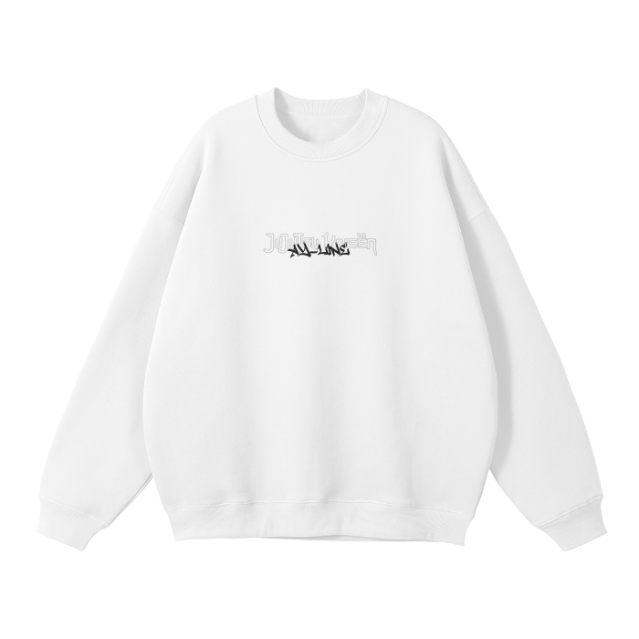 Sweatshirt Streetwear Cursed Companion Graffiti Blanc