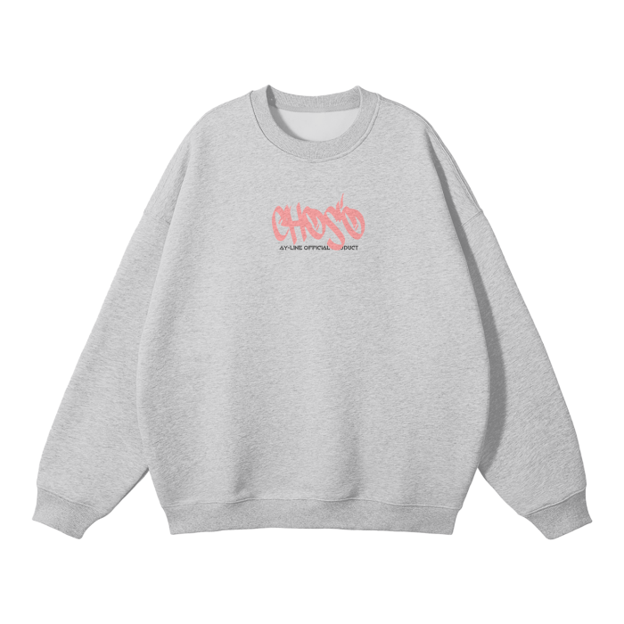 Sweatshirt Streetwear Crimson Flow Graffiti Gris