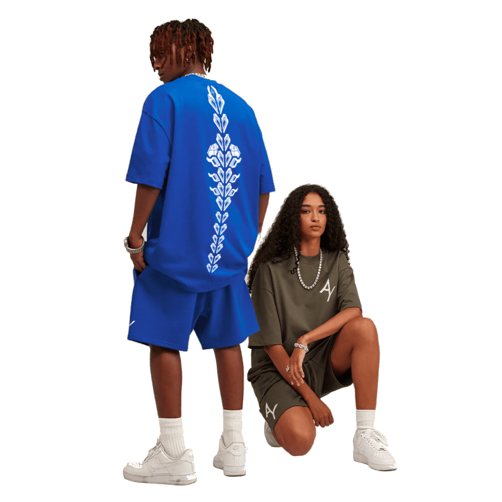 T-shirt Streetwear Neon Dash Bleu Heavy Weight