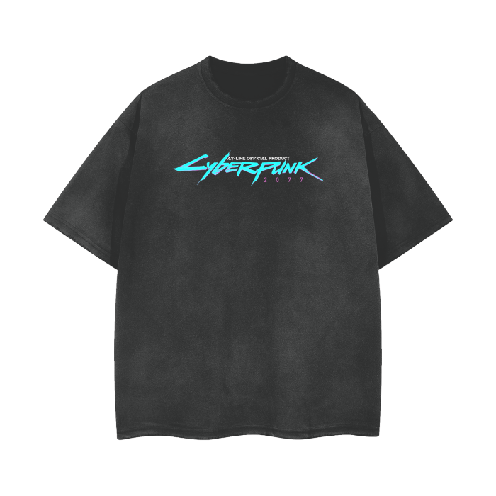 T-shirt Streetwear Data Flow Délavé