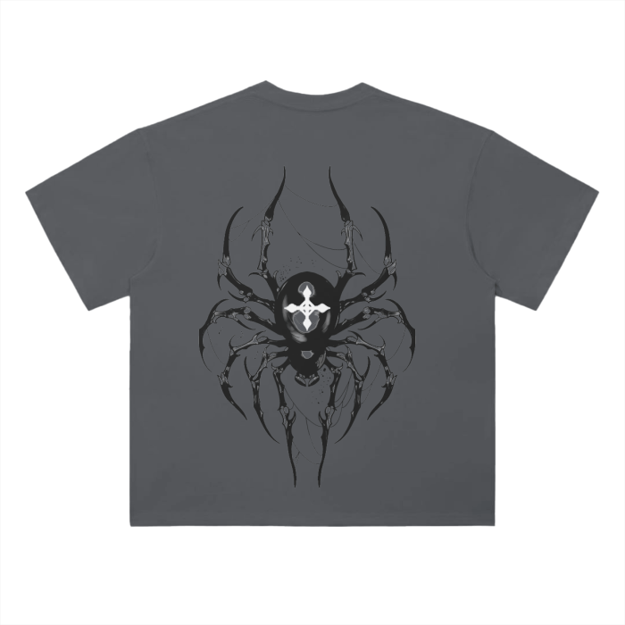 T-shirt Streetwear Dark Charisma Spider Gris Heavy Weight