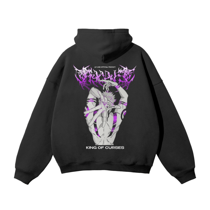 Hoodie Streetwear King Of Curses Noir