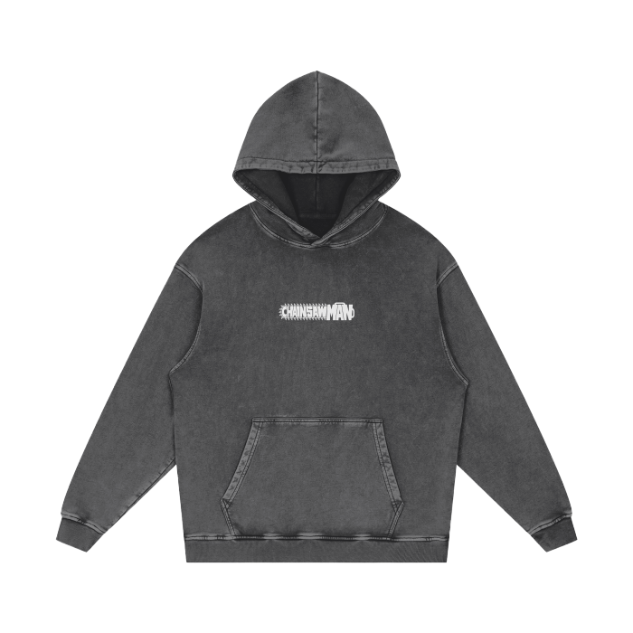 Hoodie Streetwear Fuel for Fight Noir Délavé