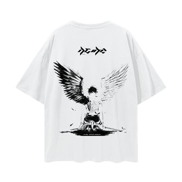 T-shirt Streetwear Wings of Destruction Blanc&Gris