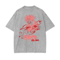 T-shirt Streetwear Crimson Flow Graffiti Gris Délavé