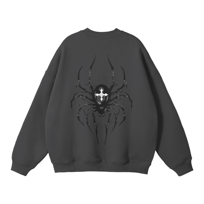 Sweatshirt Streetwear Dark Charisma Spider Foncé Gris