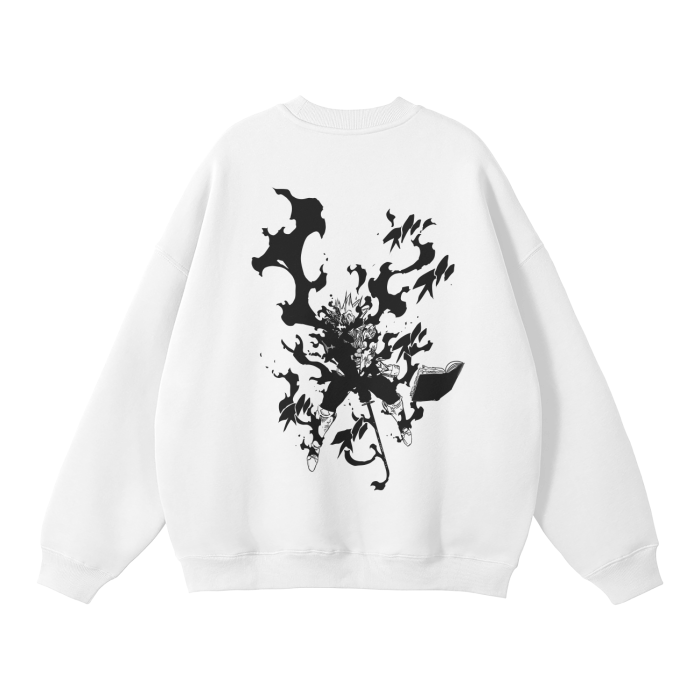 Sweatshirt Streetwear Grimoire Rise Graffiti Blanc