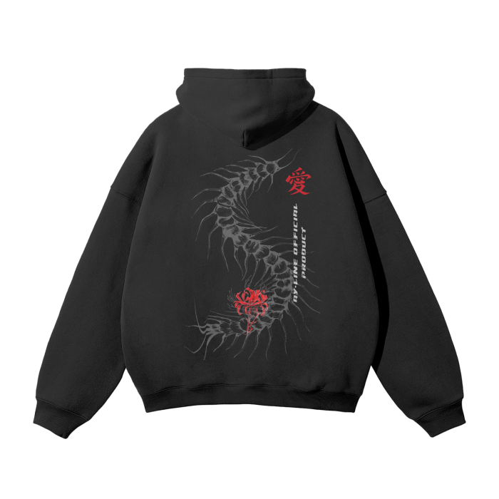 Hoodie Streetwear Centipede Noir