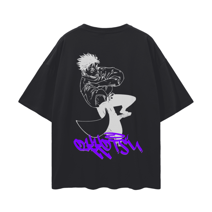 T-shirt Streetwear Cursed Companion Graffiti Noir