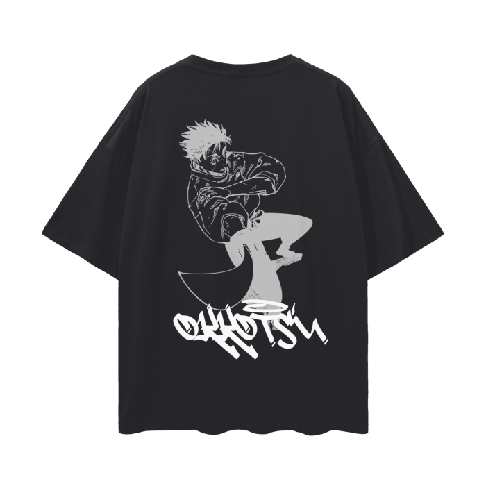 T-shirt Streetwear Cursed Companion Graffiti Noir