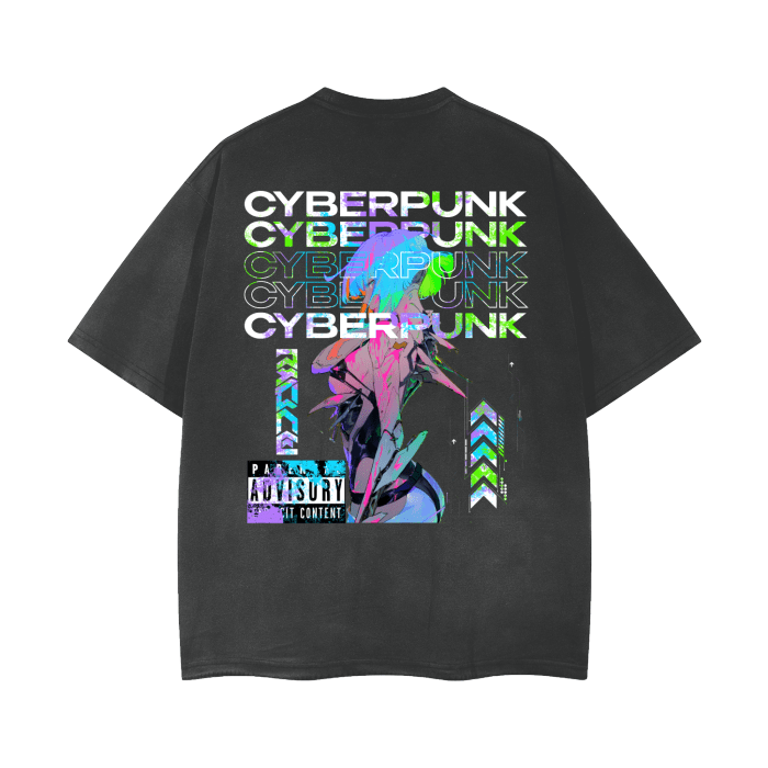 T-shirt Streetwear Data Flow Délavé