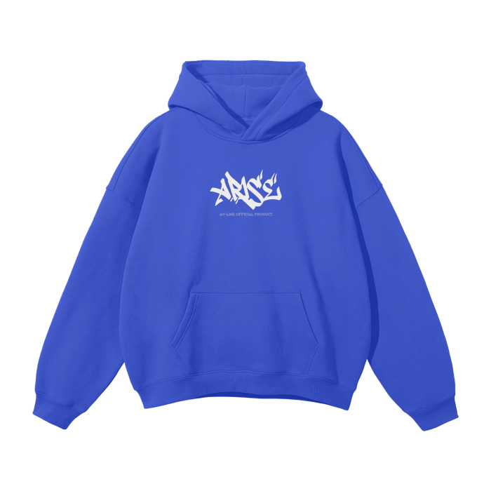 Hoodie Streetwear God Statue Bleu