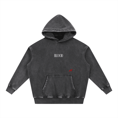 Hoodie Streetwear BLOOD Délavé