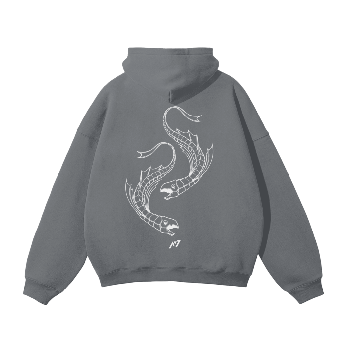 Hoodie Streetwear Dark Charisma Fish Gris