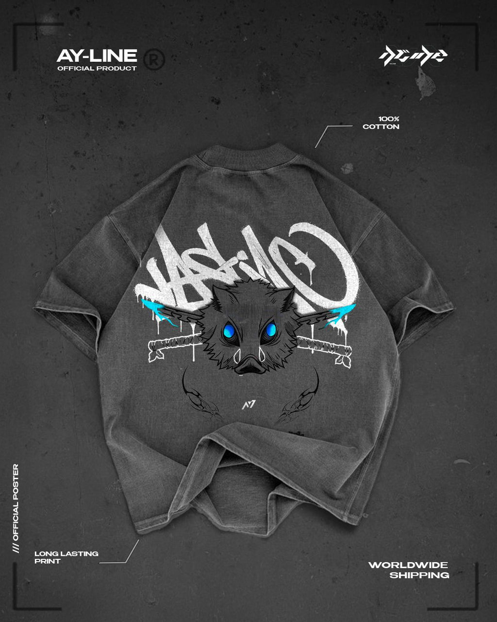 T-shirt Streetwear Wilderness Wrath Gris