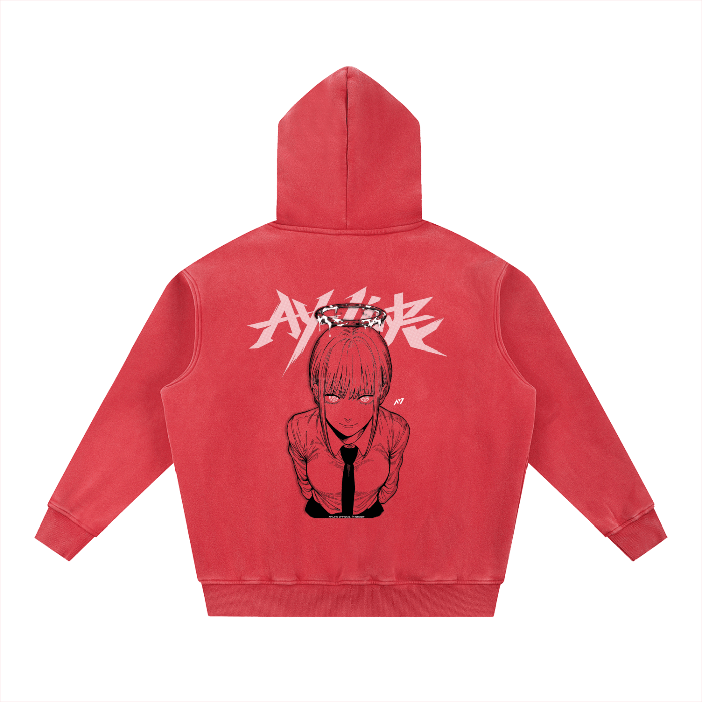 Hoodie Streetwear Red Authority Délavé