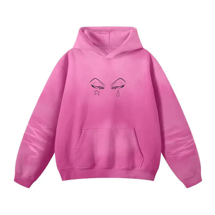 Hoodie Streetwear Phantom Jester Rose Délavé