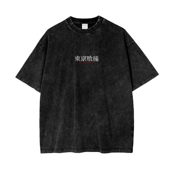 T-shirt Streetwear Centipede Noir Délavé