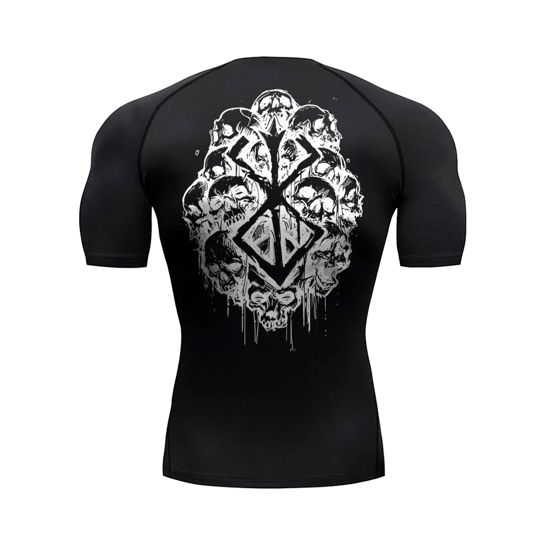 T-shirt de compression Brand Skull Noir