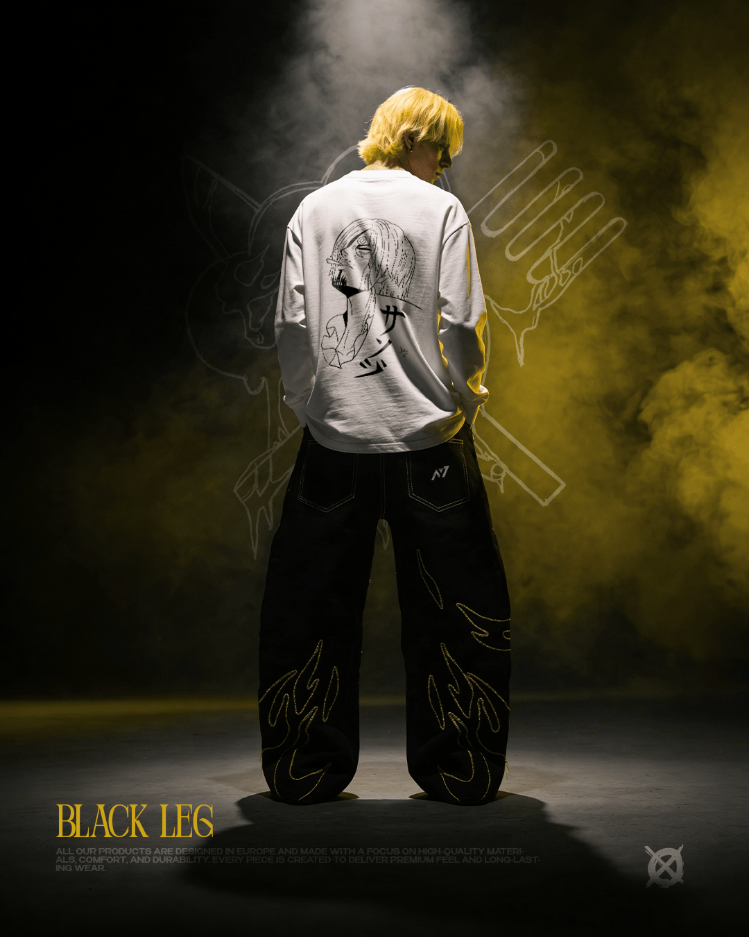 Manches longues Crewneck Black Leg