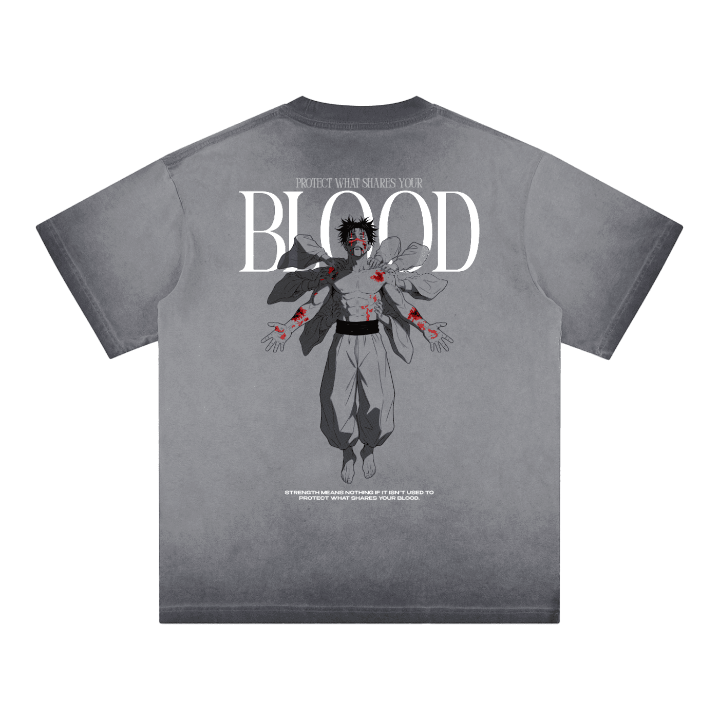 T-shirt Streetwear BLOOD Délavé
