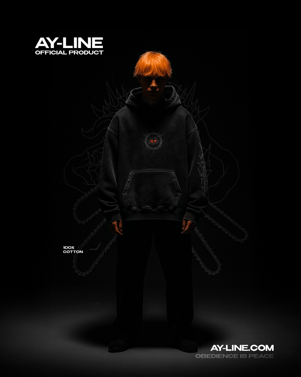 Hoodie Streetwear Grind Ritual Délavé