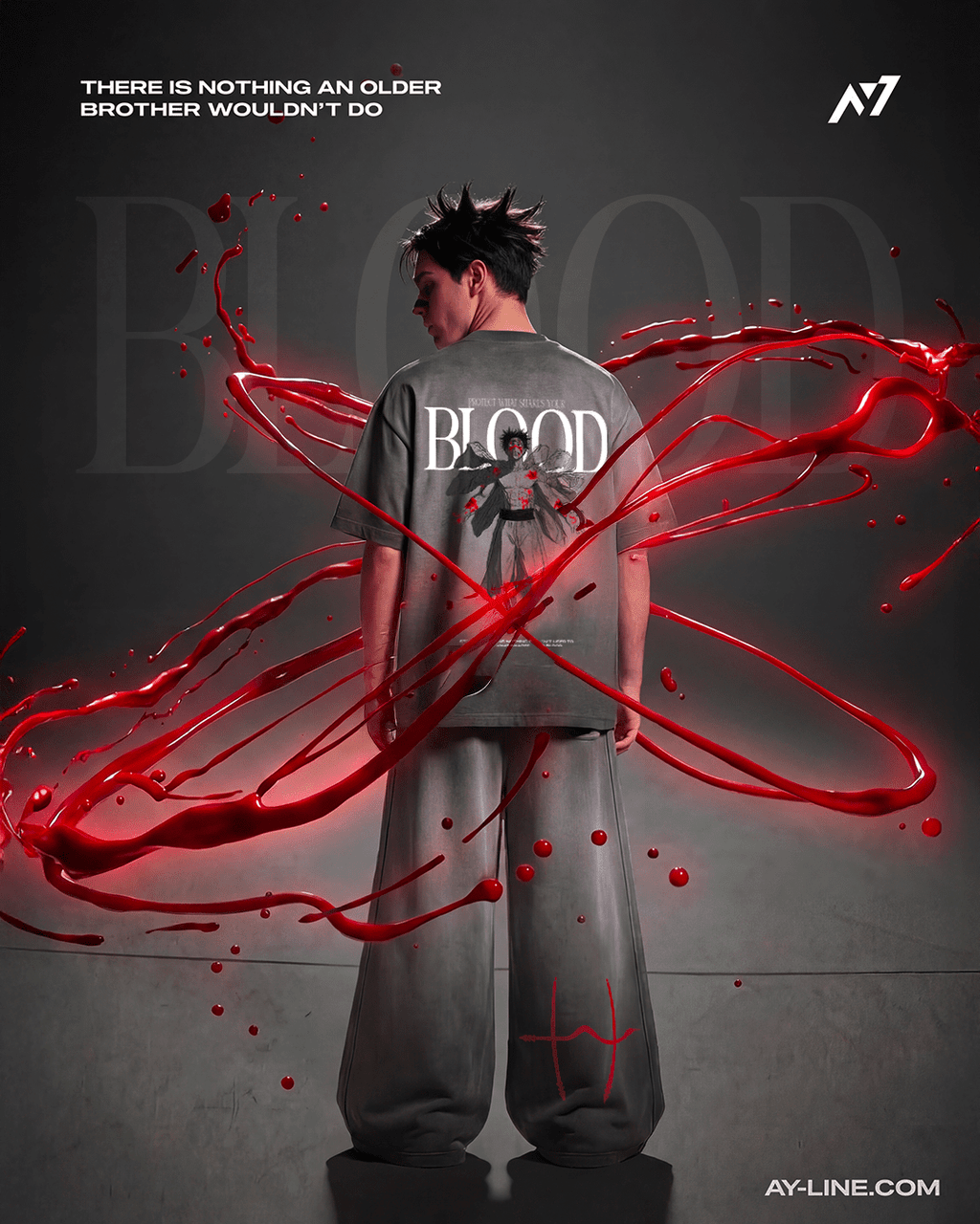 T-shirt Streetwear BLOOD Délavé