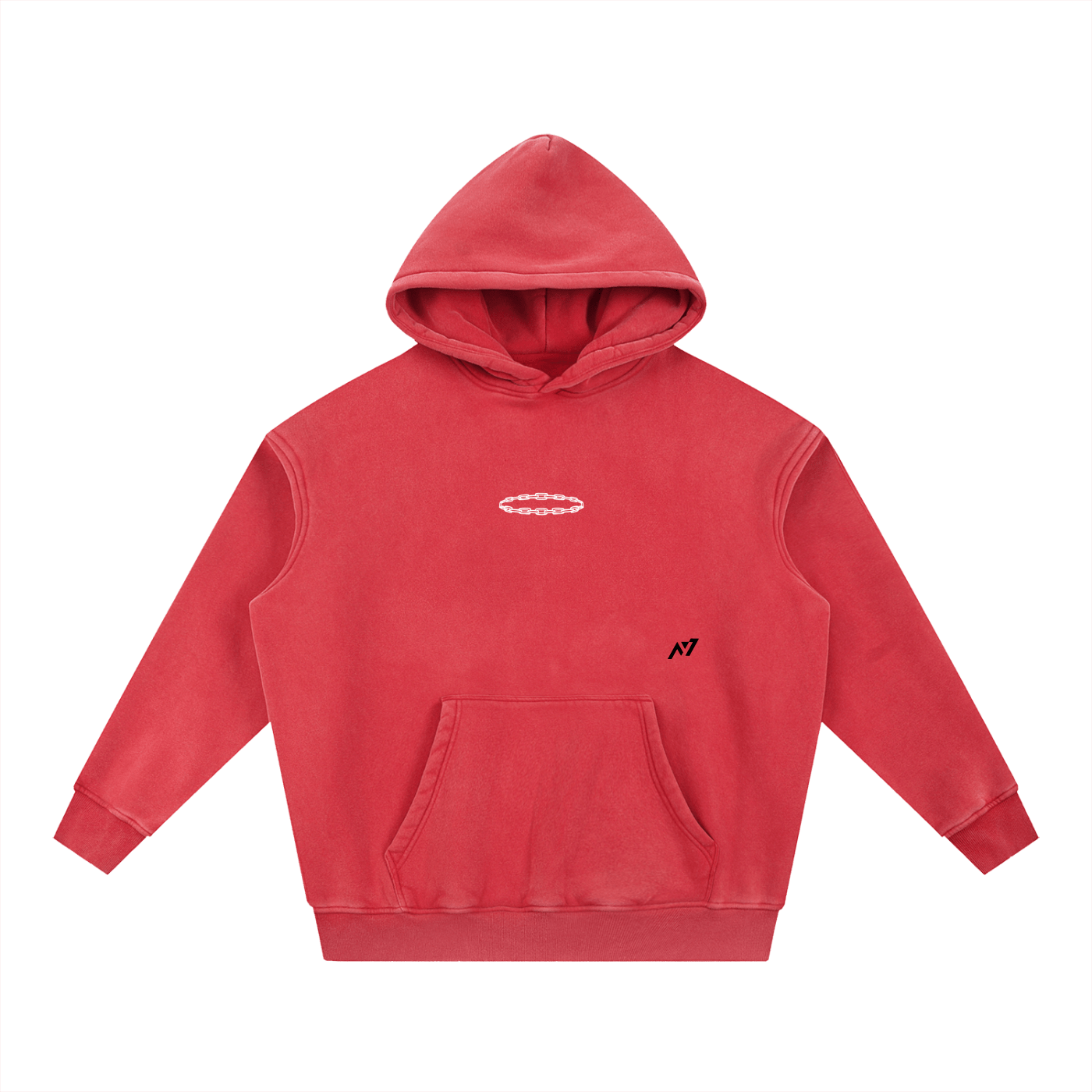 Hoodie Streetwear Red Authority Délavé