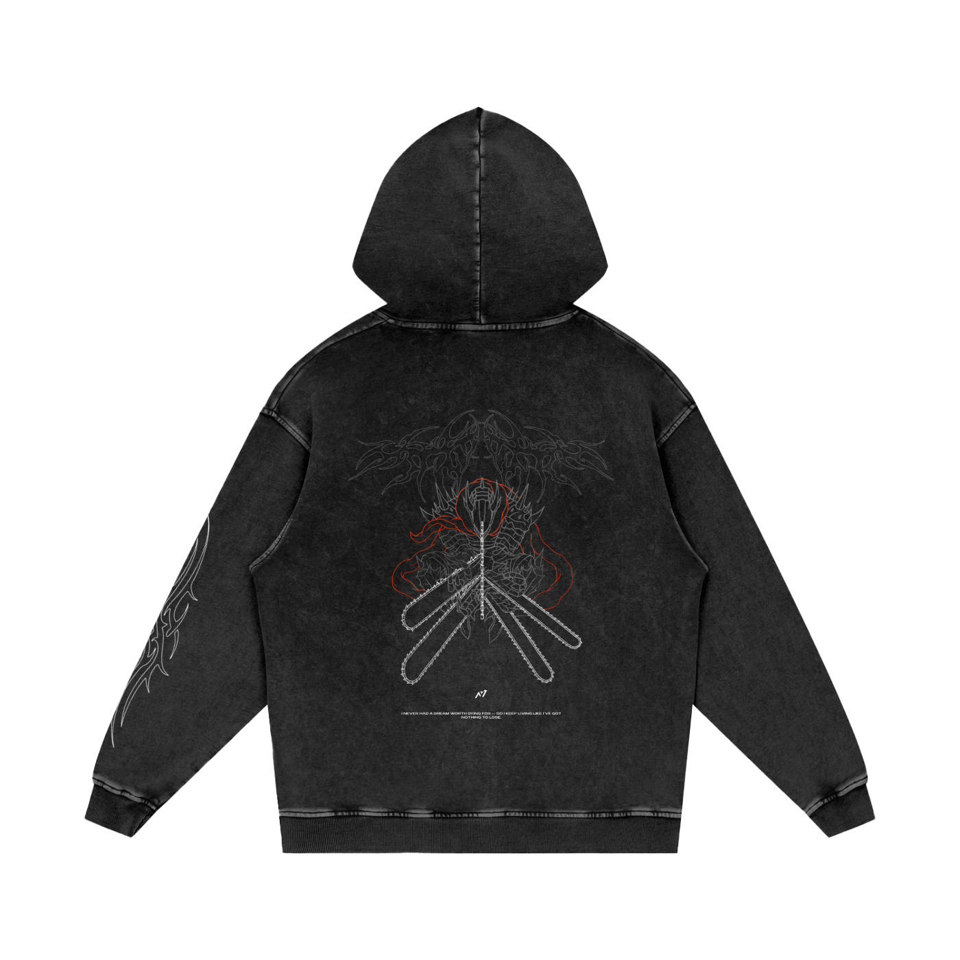 Hoodie Streetwear Grind Ritual Délavé