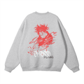 Sweatshirt Streetwear Crimson Flow Graffiti Gris