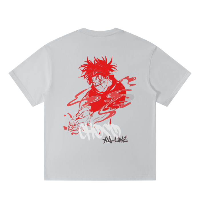T-shirt Streetwear Crimson Flow Graffiti Gris