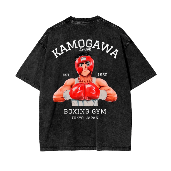 T-shirt Streetwear Rising Knockout Noir Délavé