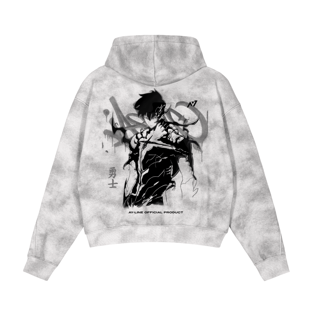 Hoodie Streetwear Zippé Délavé Shadow Monarch