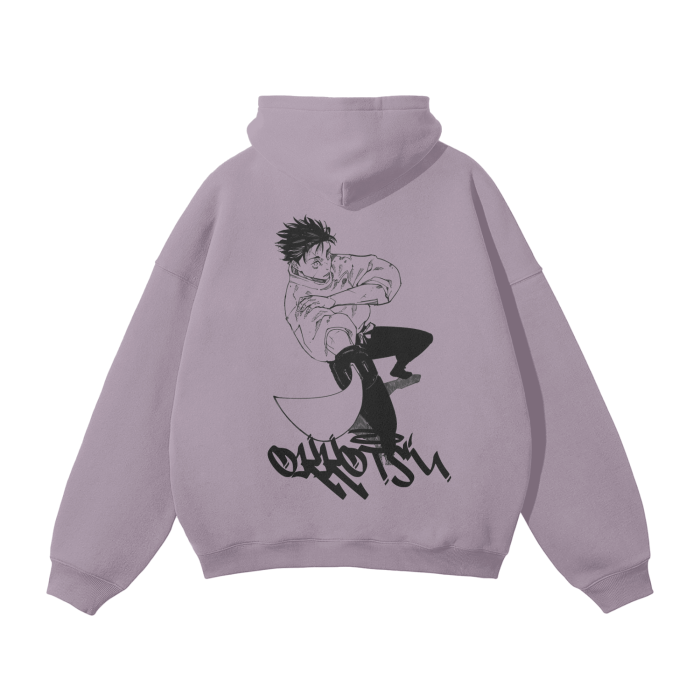 Hoodie Streetwear Cursed Companion Graffiti Violet