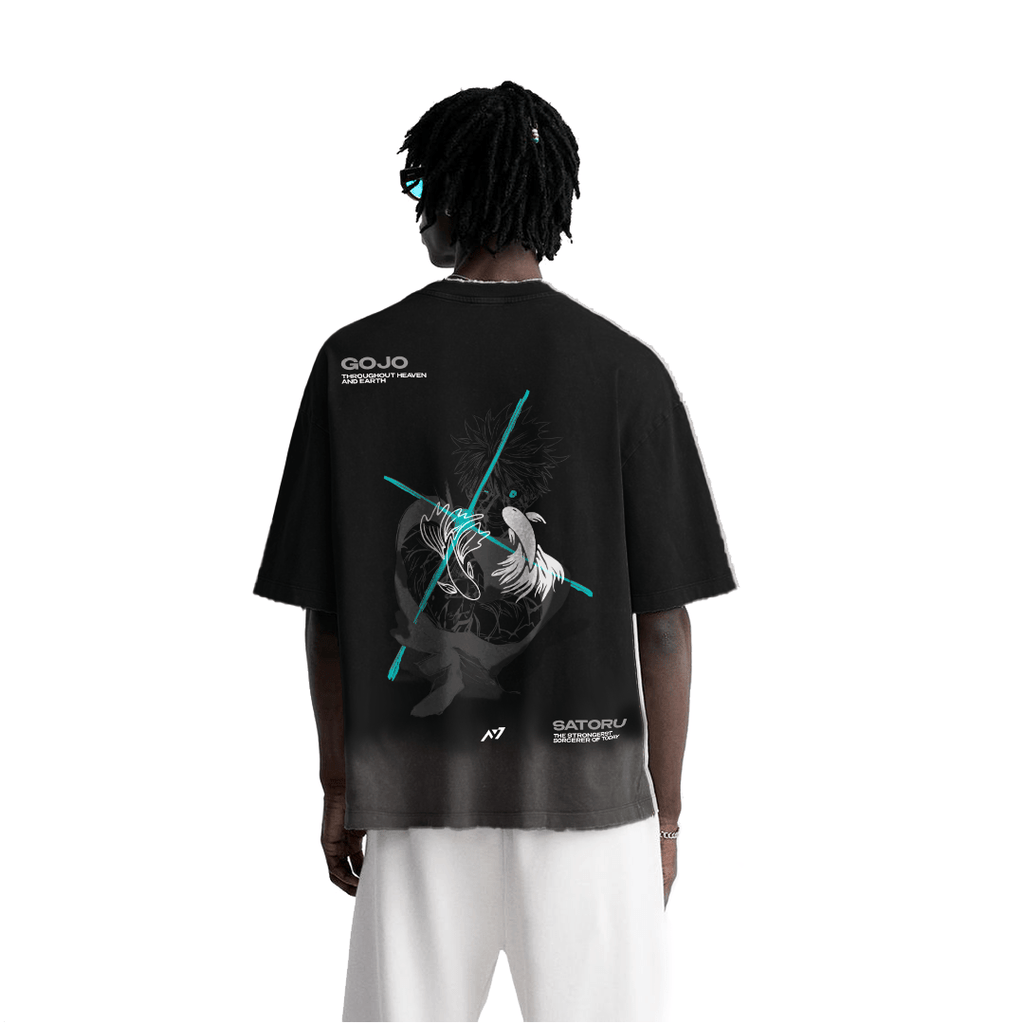 T-shirt Streetwear The Strongest Sorcerer Noir Délavé