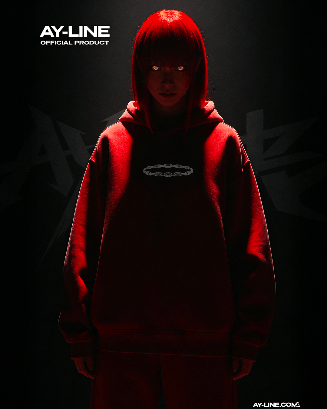 Hoodie Streetwear Red Authority Délavé