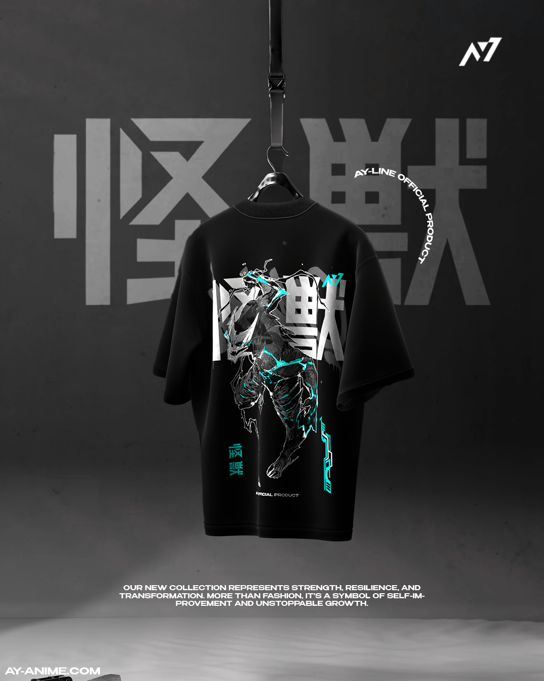 T-shirt Streetwear Kaiju Surge Noir