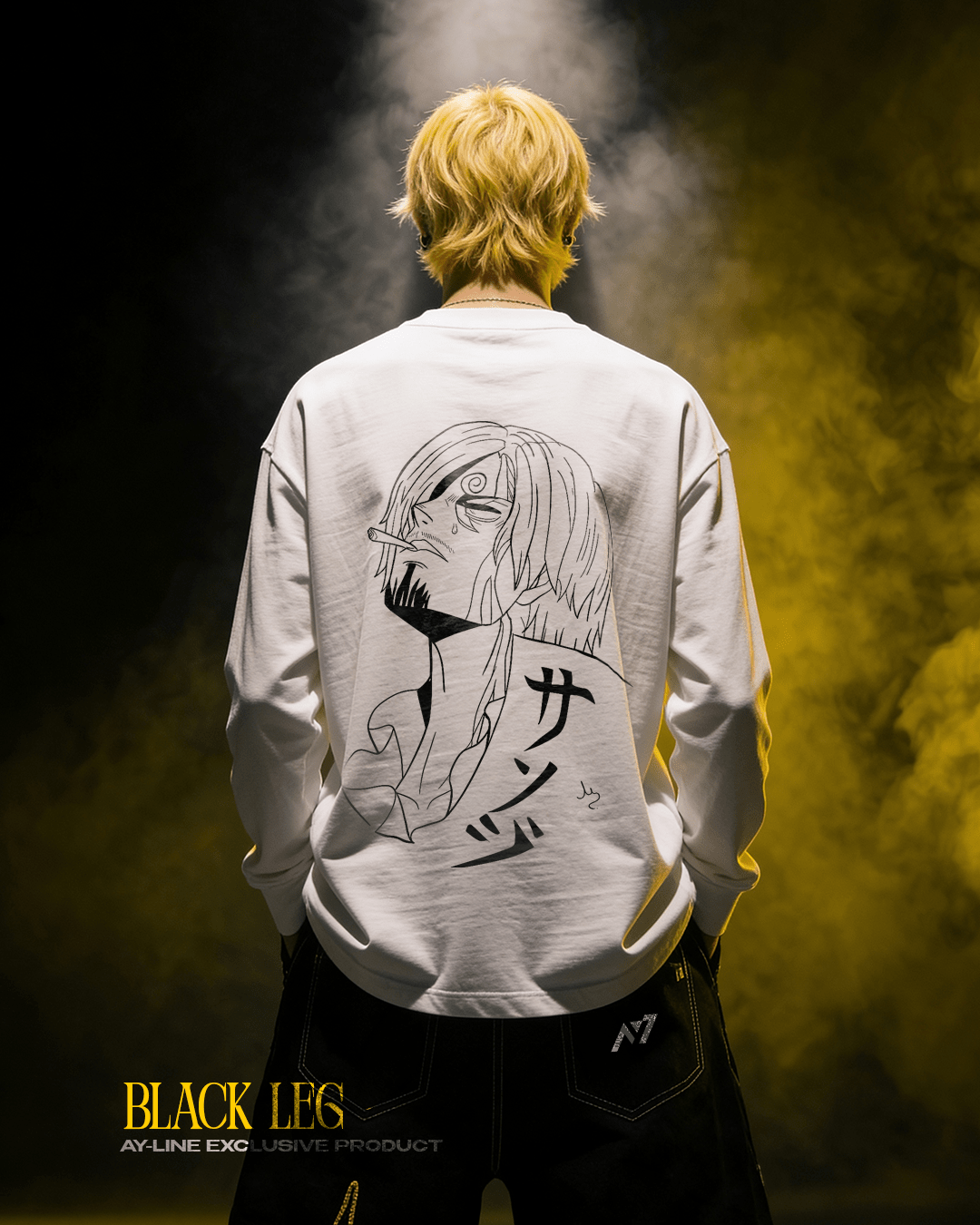 Manches longues Crewneck Black Leg